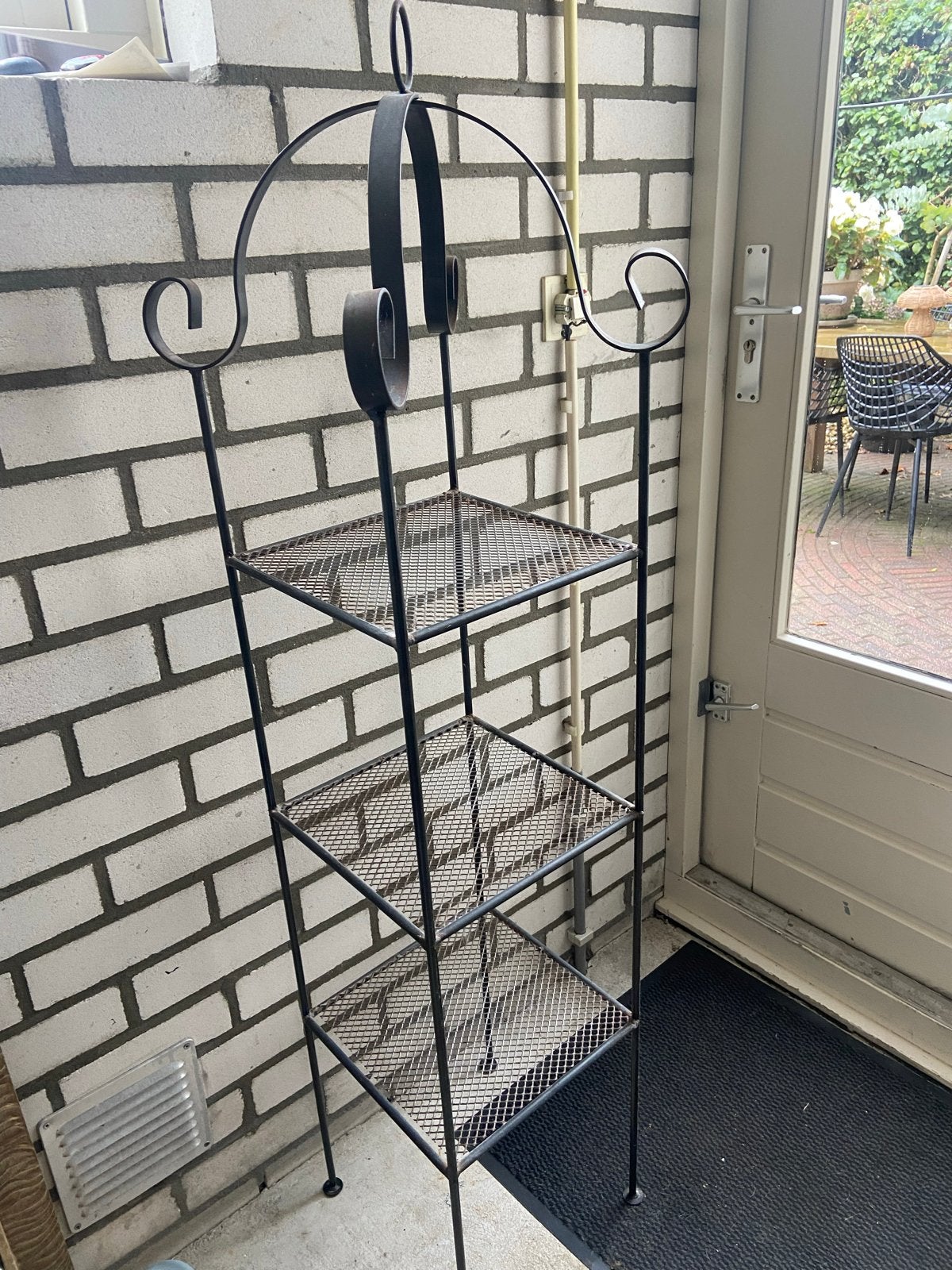 Metalen plantenrek/decoratierek met 3 etages, Ophalen, Gebruikt