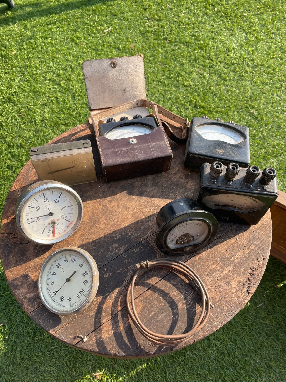 Vintage meetinstrumenten  ampèremeters, voltmeters, thermo, Ophalen