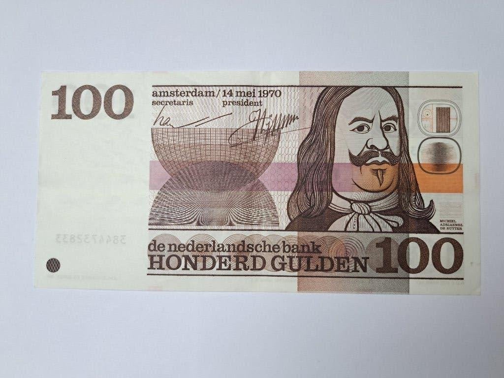 Bankbiljet 100 gulden 1970 Michiel de Ruyter, Postzegels en Munten, Verzenden, 100 gulden, Los biljet