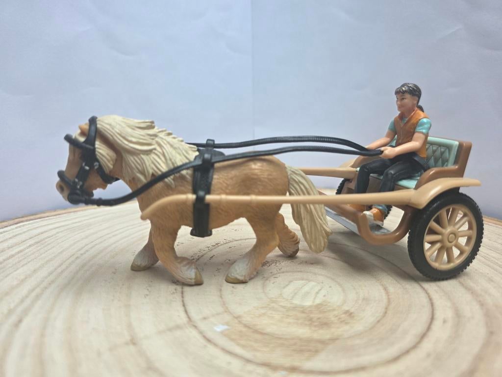 Schleich shetlander sulky set  compleet, Ophalen of Verzenden, Zo goed als nieuw
