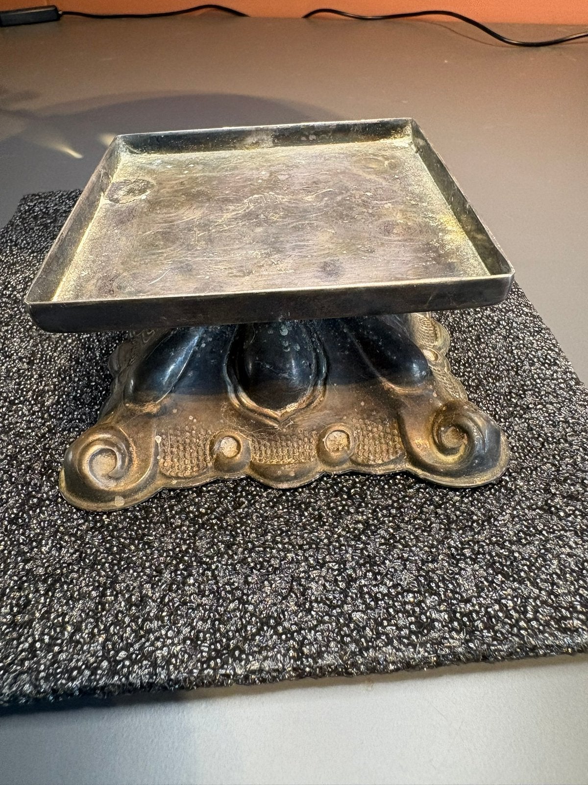 Verzilverd Decoratief Plateau op Voet Vintage, Verzenden
