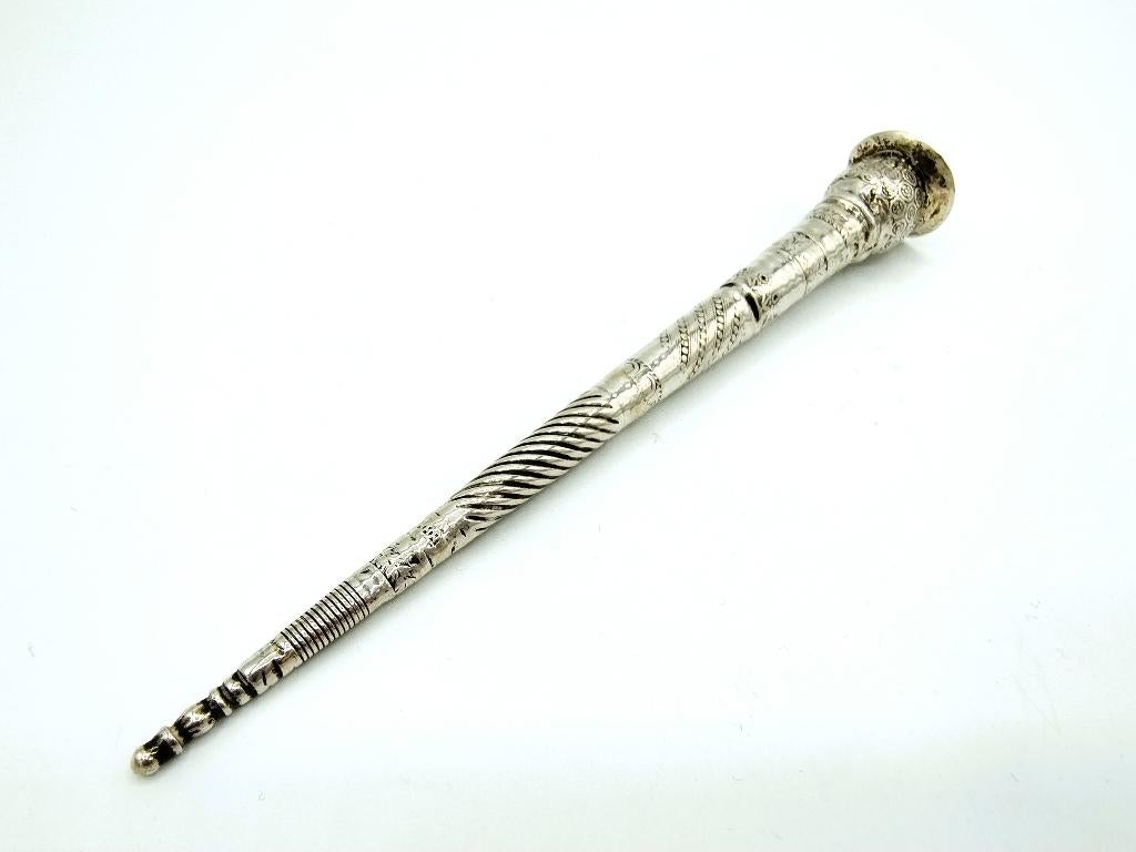 Zilveren breipenhouder, 19e eeuws, Verzenden, Zilver