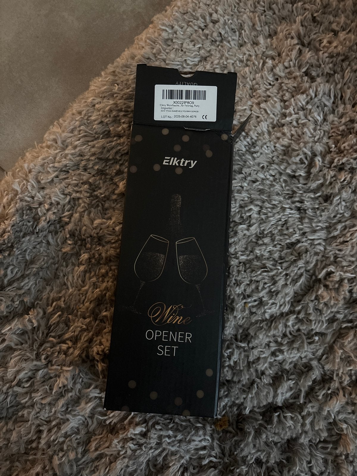Elktry Wijnopener Set - Nieuw in doos, Huis en Inrichting, Overige typen, Nieuw, Ophalen of Verzenden, Zwart