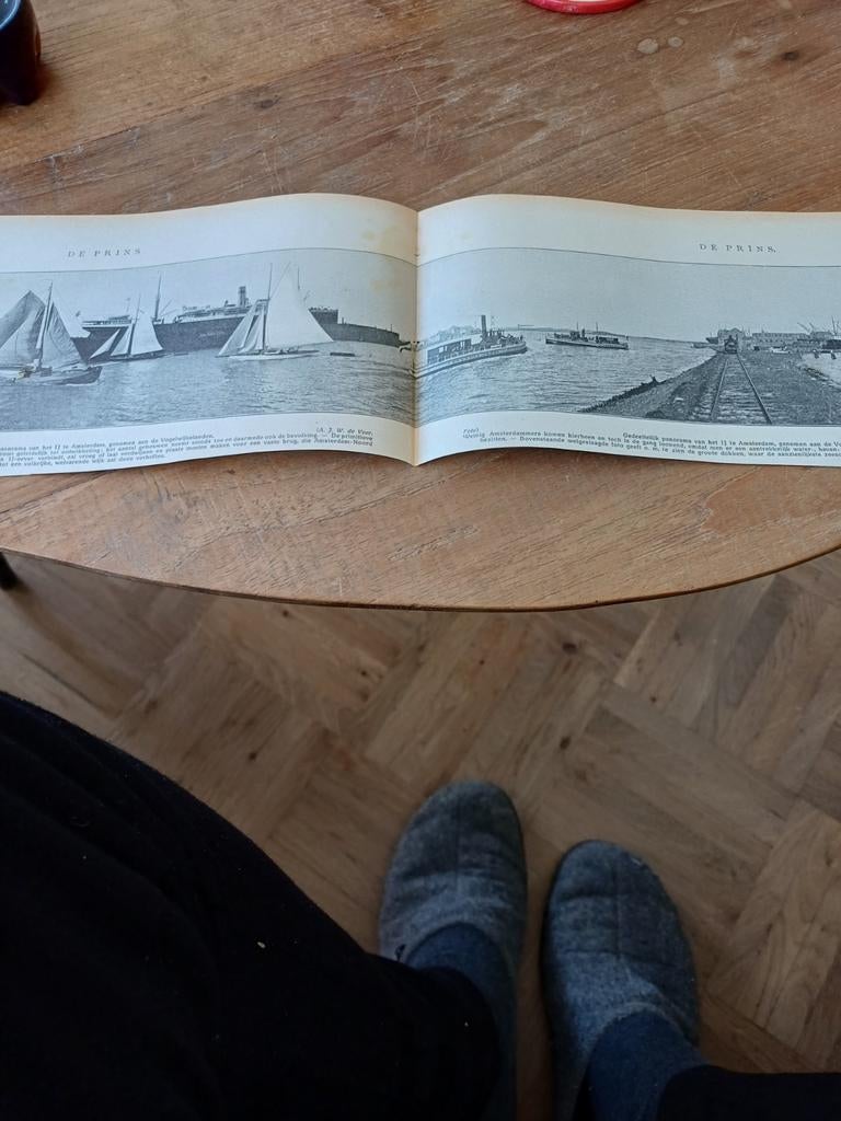 Knipsel panorama IJ Amsterdam genomen aan Vogelwijkslanden, Ophalen of Verzenden, Voor 1920, Knipsel(s)