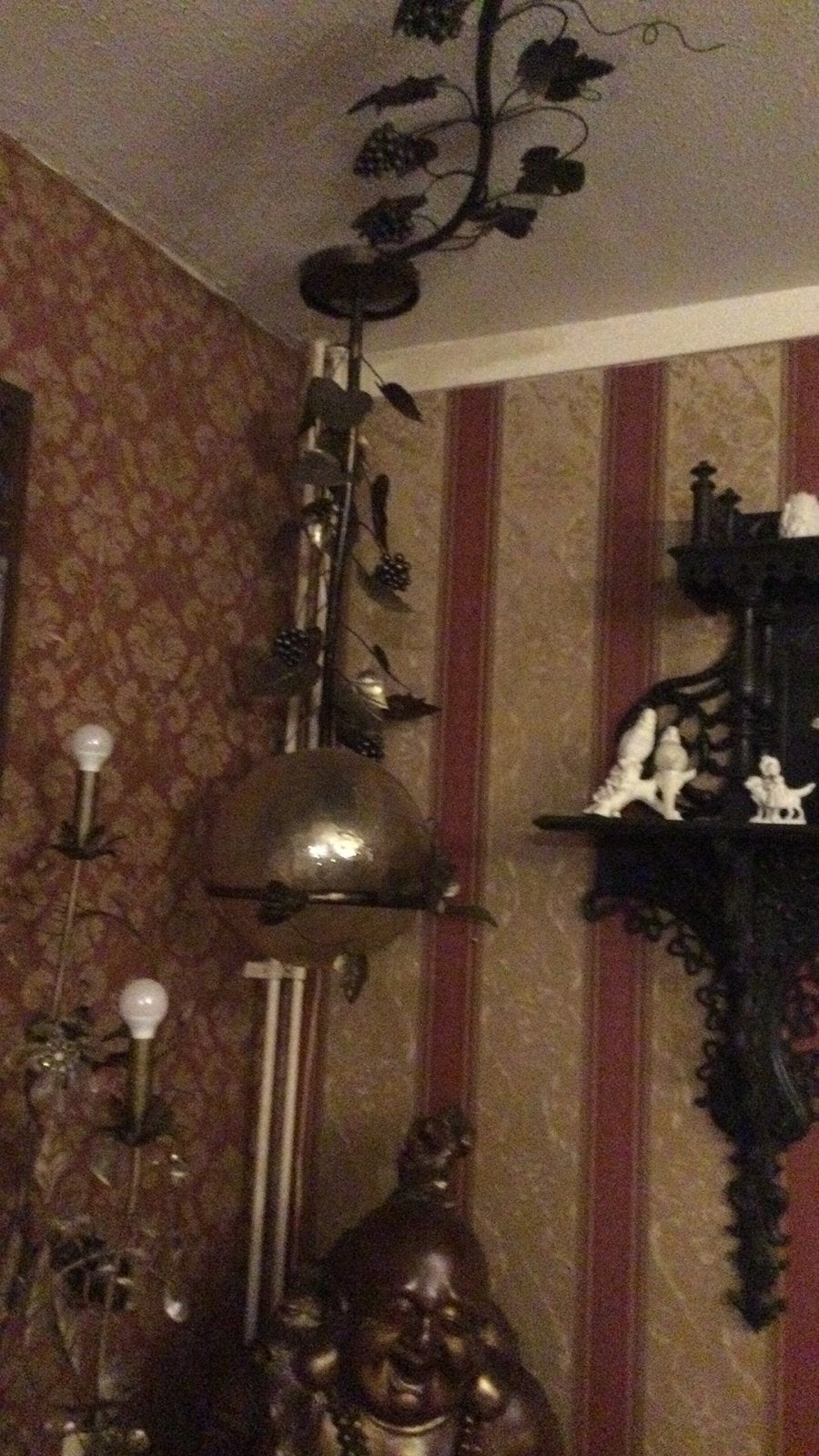 Mooie jugendstil lamp met dure gele antieke bol, Ophalen of Verzenden, Zo goed als nieuw