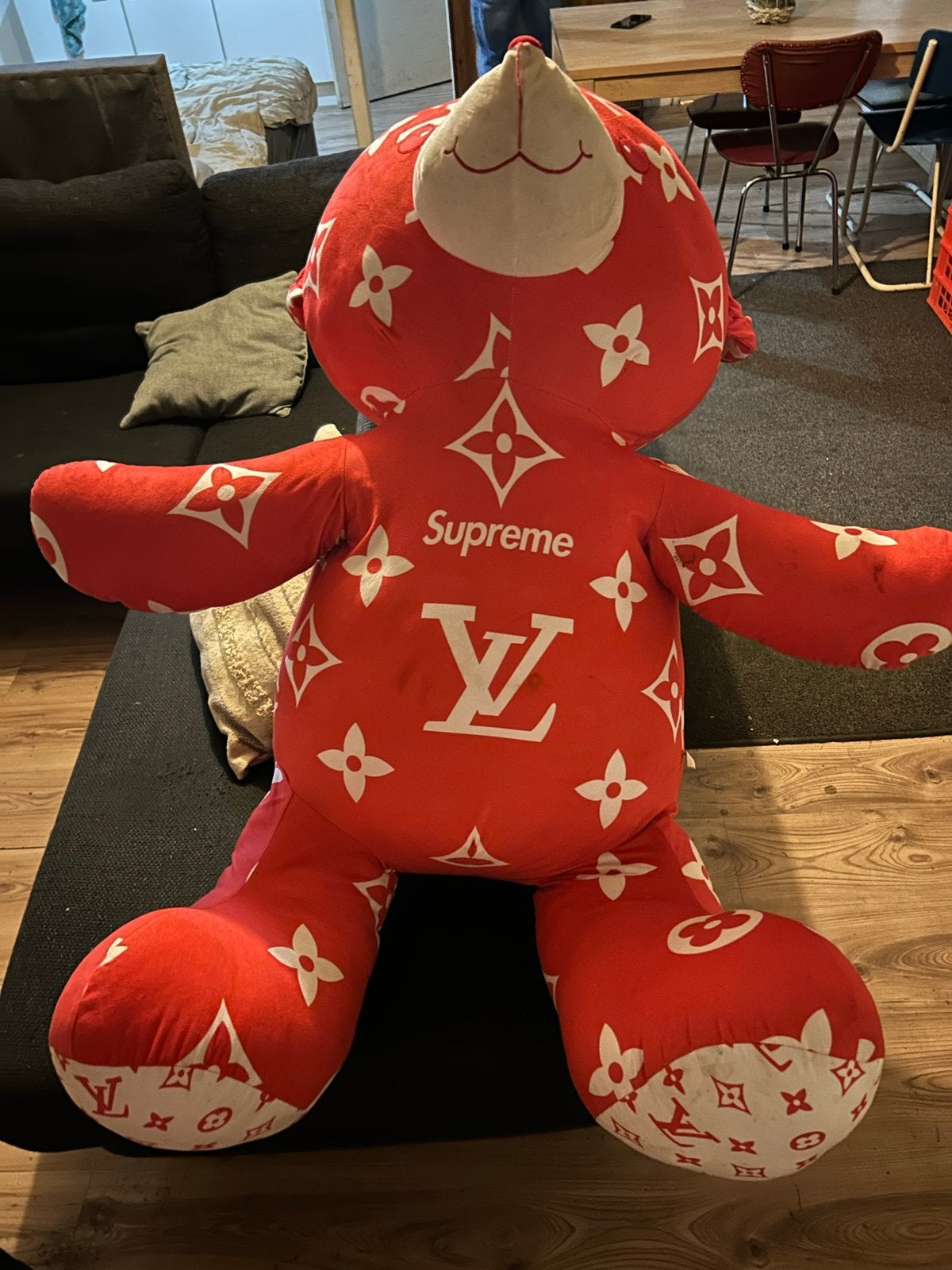 XXL Louis Vuitton Supreme Beer Knuffel, Overige merken, Overige karakters, Beer, Nieuw
