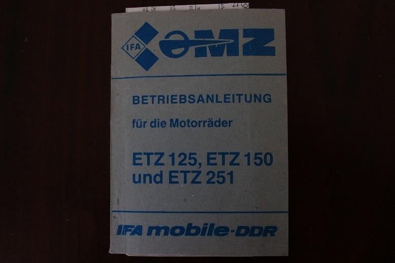MZ ETZ125 ETZ150 ETZ251 motorrad betriebsanleitung, Motoren, Ophalen of Verzenden, Overige merken