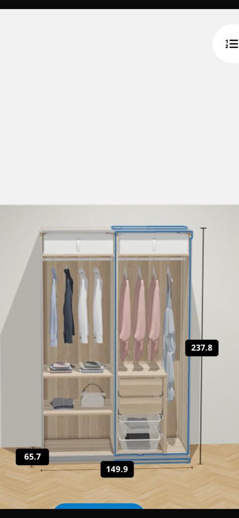 Ikea pax kast 150cm  (2x 75cm) met schuifdeuren, Ophalen, Zo goed als nieuw, 50 tot 75 cm, 200 cm of meer