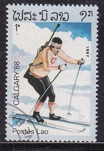 3608 - Laos michel 966 gestempeld , Olympische Winterspel, Postzegels en Munten, Verzenden, Gestempeld, Oost-Azië