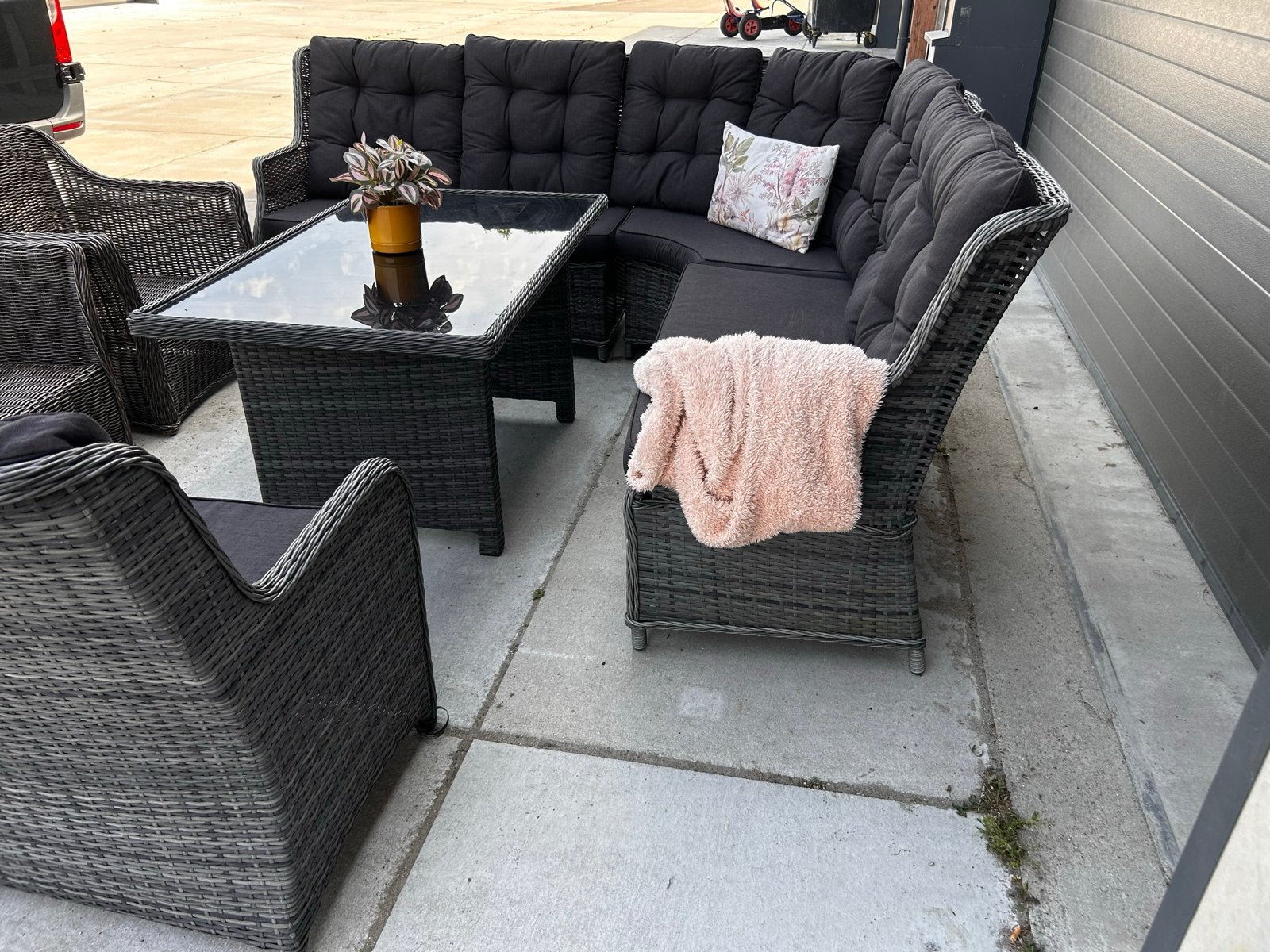 Grote BOIS LE DUC dining loungeset met 2 extra stoelen, Tuin en Terras, Bank, ., Meer dan 8 zitplaatsen, Ophalen of Verzenden