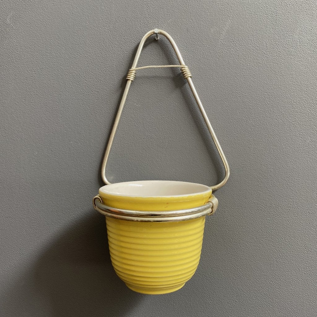50 jaren Bloempot hanger zacht gele bloempot wit van binnen, Gebruikt, Rond, Binnen, Ophalen of Verzenden