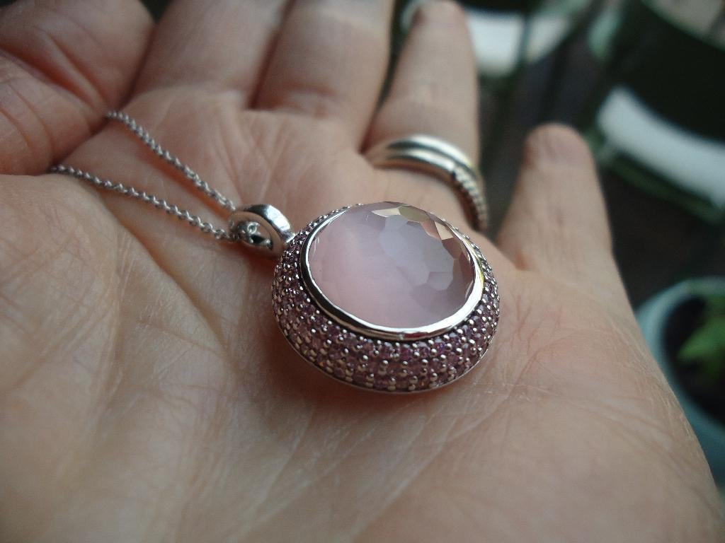 mooie echt zilveren tisento ketting met hanger 925 nieuwstaa, Met hanger, Ophalen of Verzenden, Zo goed als nieuw, Zilver