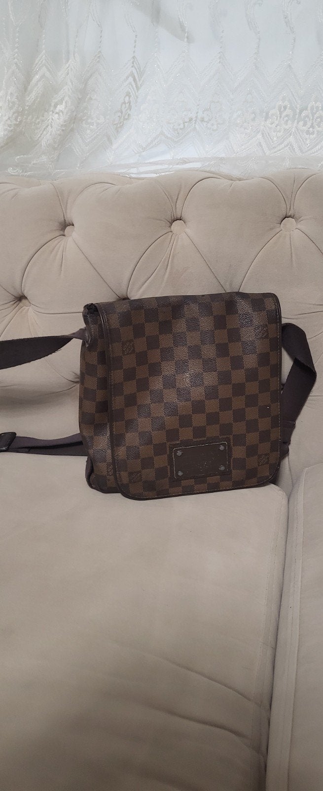 Louis Vuitton schoudertas orgineel - Damier Ebene, Ophalen of Verzenden, Gebruikt, Bruin, Overige merken
