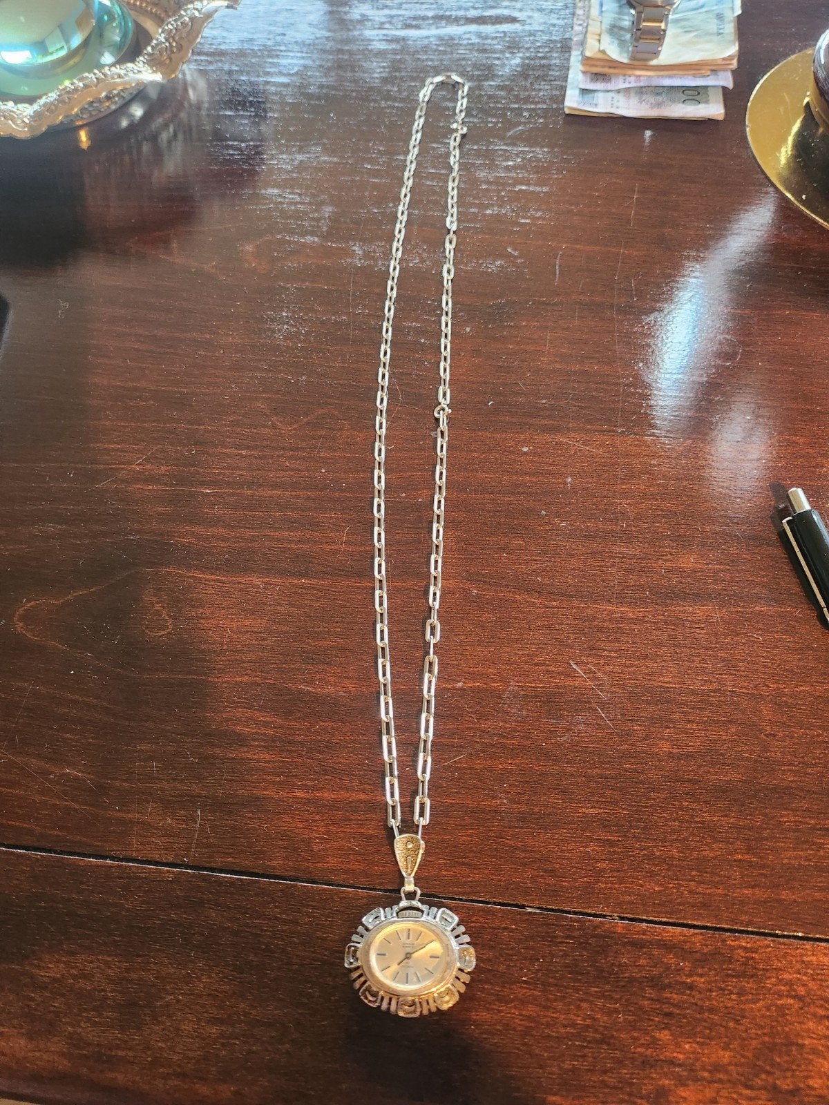 Zilveren Montino Zakhorloge met Ketting - 17 Rubis, Sieraden, Tassen en Uiterlijk, Horloges | Antiek, Zakhorloge, Overige merken