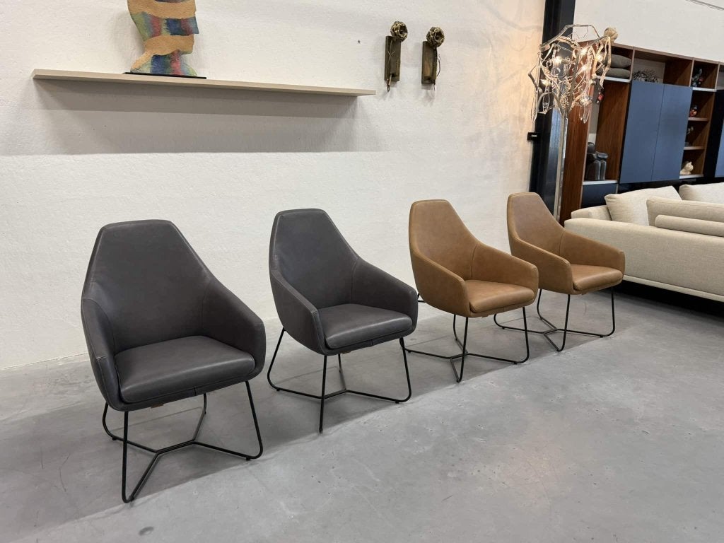4 Nieuw Montis Lazy Vico eetkamerstoelen design stoel Leer, Overige kleuren, Leer, Vier, Info@montis.nl