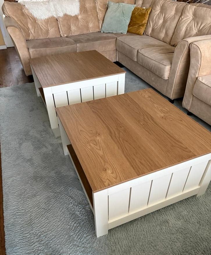 Salontafel landelijk vierkant. 80x80cm. Nieuwstaat., Huis en Inrichting, Tafels | Salontafels, Ophalen, 50 tot 100 cm, Vierkant