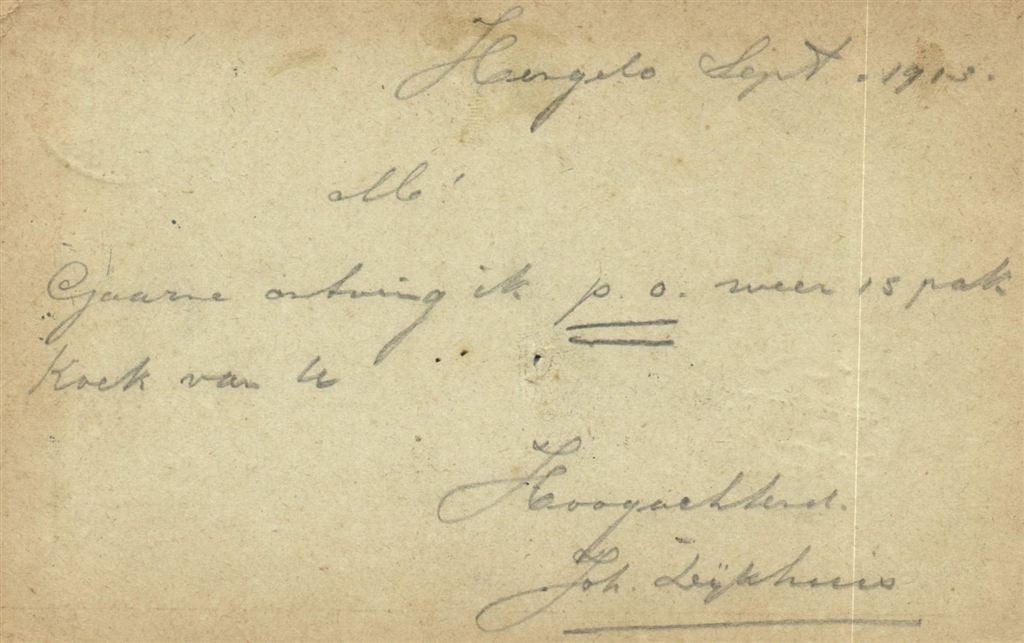 Joh. Dijkhuis, Station, Hengelo - 09.1013 - briefkaart, Ophalen of Verzenden, Briefkaart