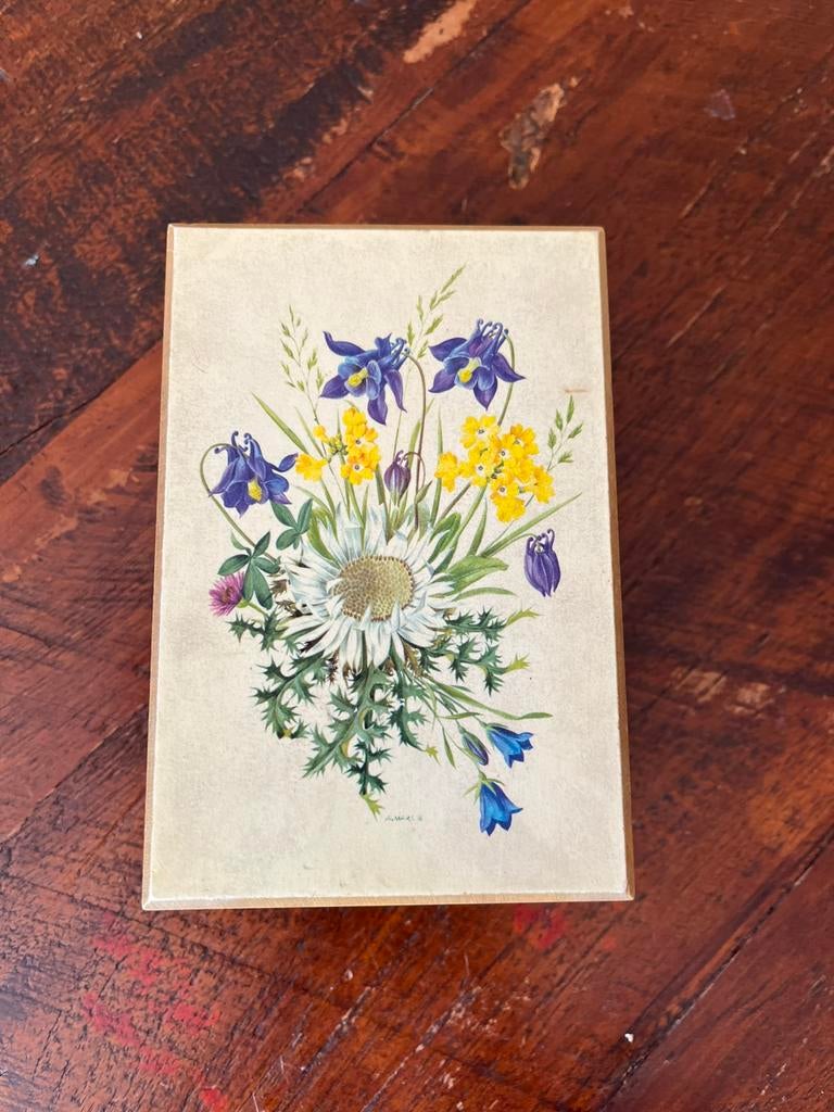 Reuge muziekdoos / sieradendoos met veldbloemen, Ophalen of Verzenden