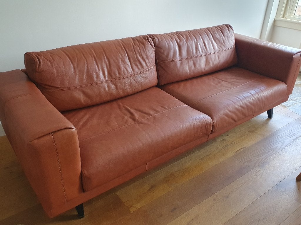 Leren bank - Leather Sofa, Huis en Inrichting, Banken | Sofa's en Chaises Longues, Ophalen, Gebruikt, Driepersoons, Modern