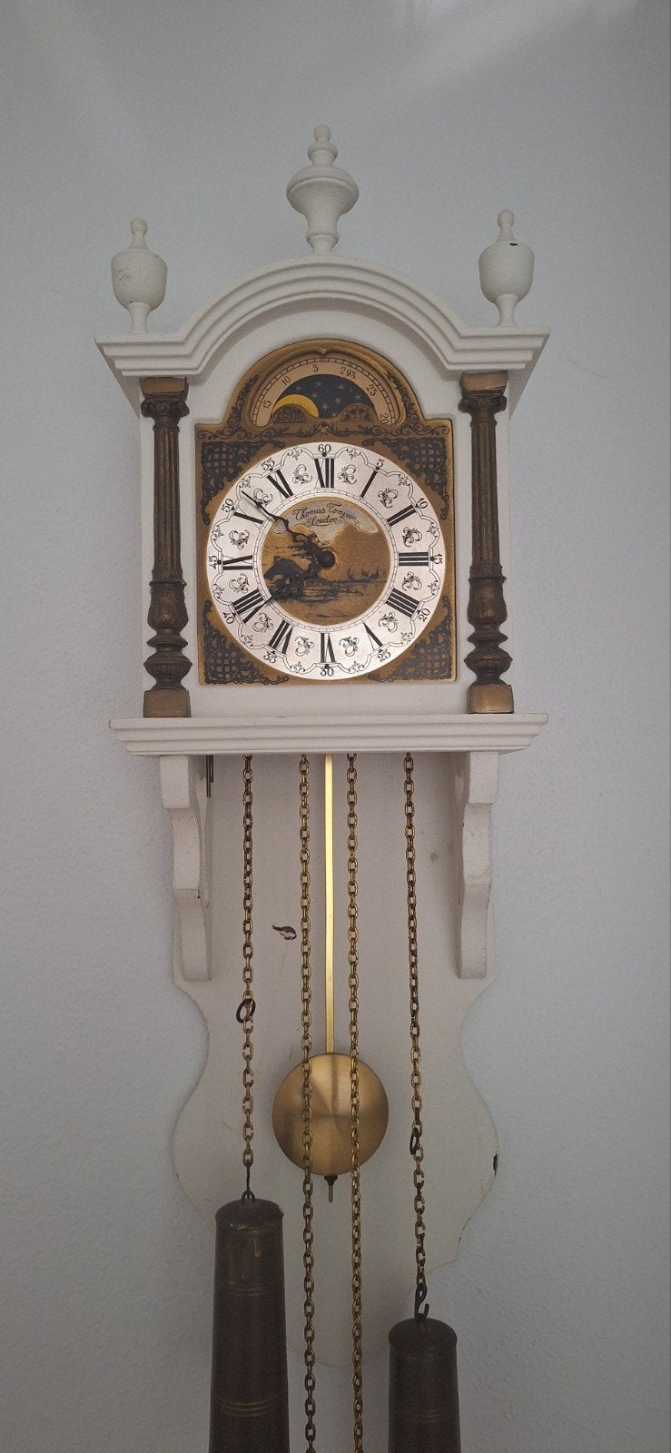 Wandklok met Pendule en Dag/Nacht Weergave, Ophalen