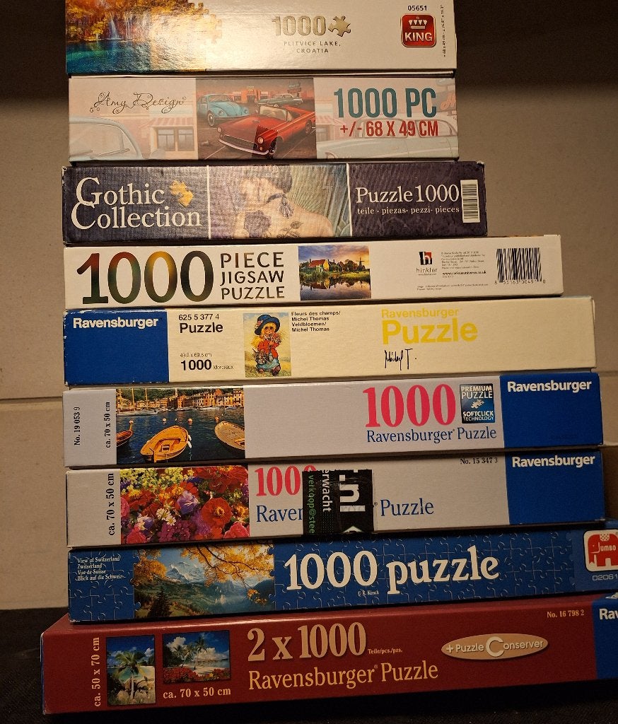 Diverse 1000-delige legpuzzels - Ravensburger, King, Jumbo, Ophalen, 500 t/m 1500 stukjes, Gebruikt, Legpuzzel