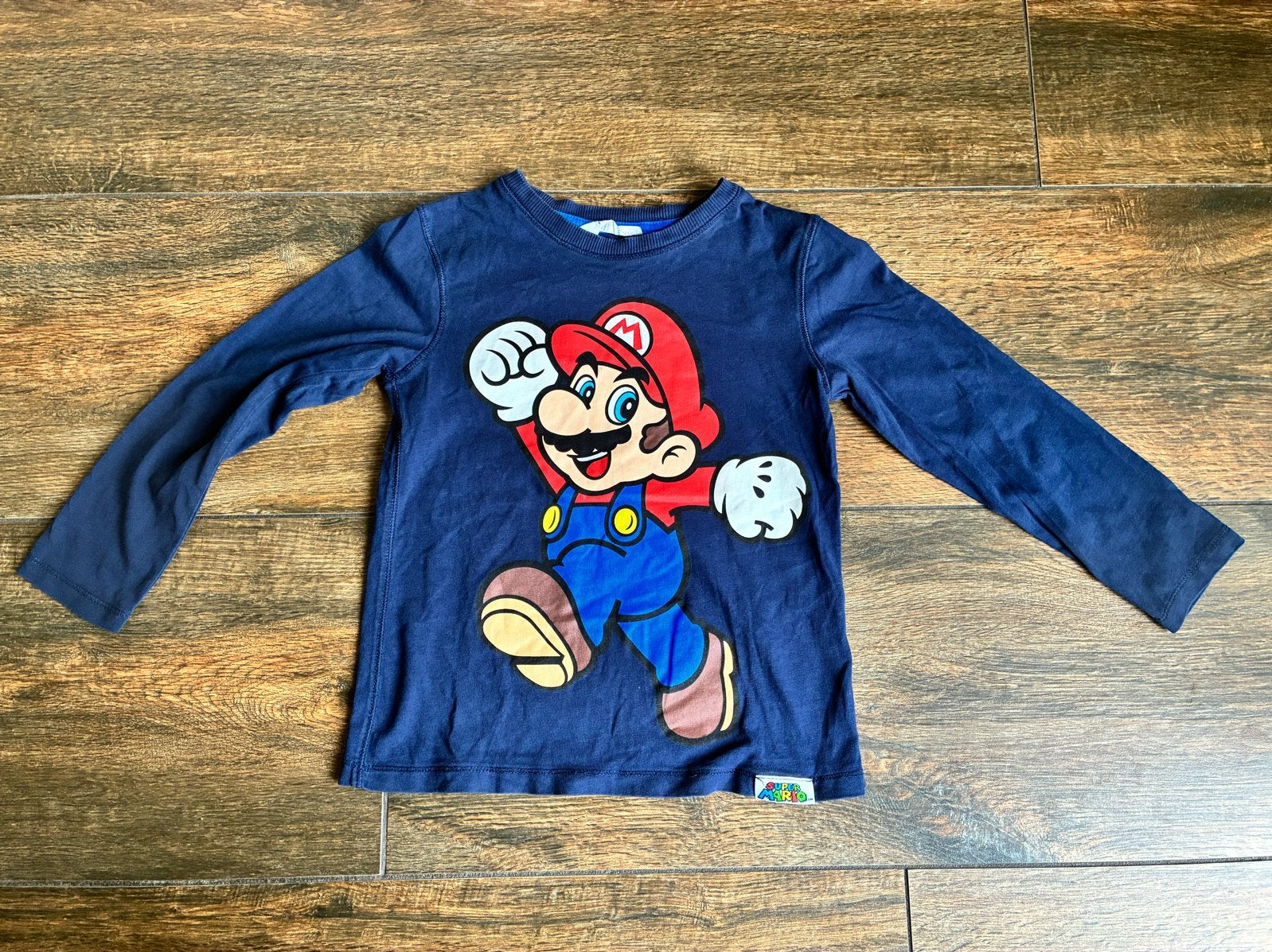 H&M Super Mario Longsleeve Maat 110/116, Ophalen of Verzenden, Gebruikt, Jongen of Meisje, Shirt of Longsleeve