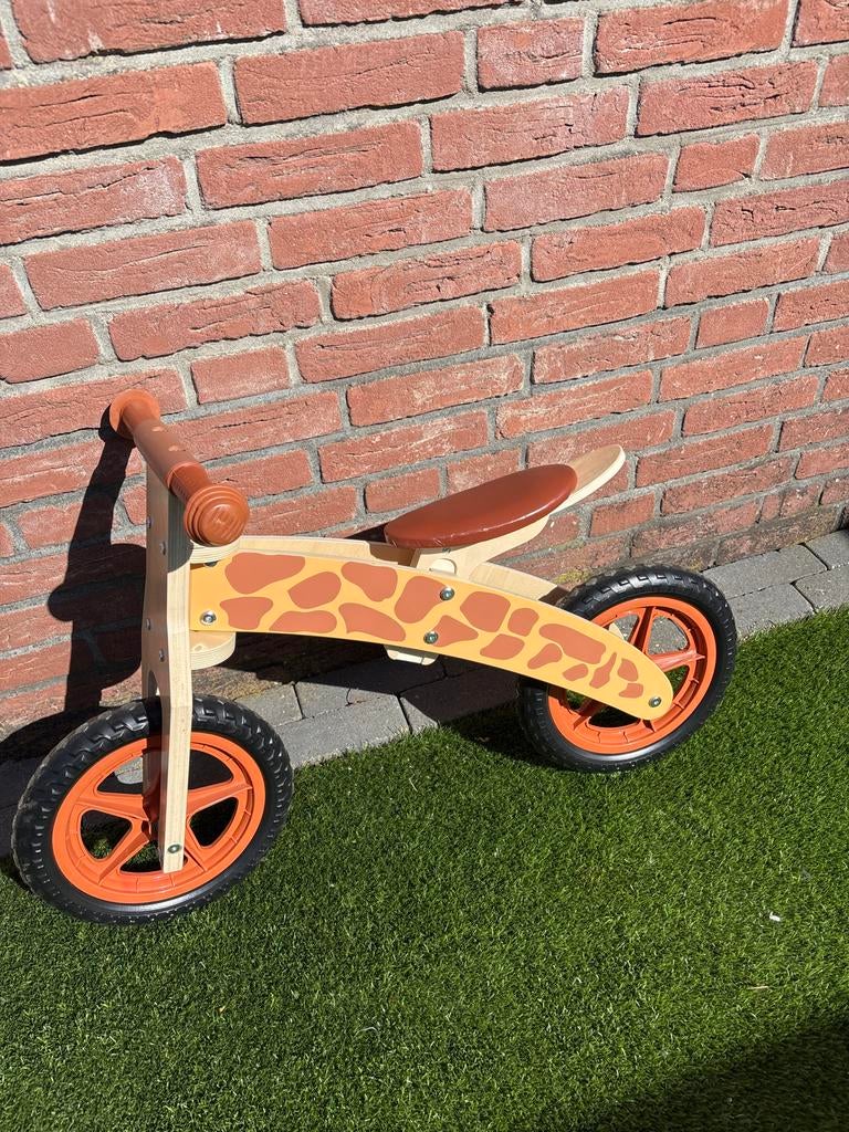 Houten loopfiets met giraffe print, Ophalen, Nieuw, Loopfiets