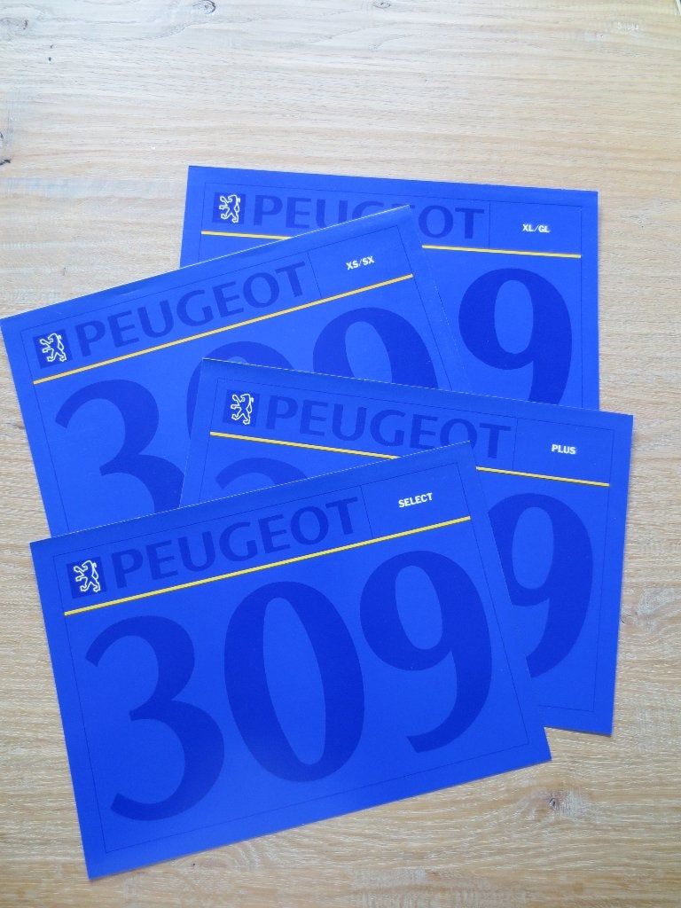 Autofolders: Peugeot 309 -Plus - Select - XS/SX - XL/GL 1992, Ophalen of Verzenden, Nieuw, Peugeot