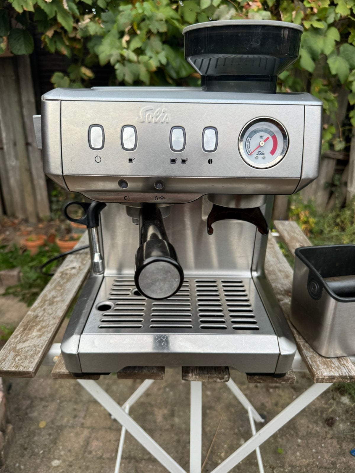Solis Grind & Infuse Compact espressomachine, Gebruikt, Espresso apparaat, Overige typen, Ophalen of Verzenden
