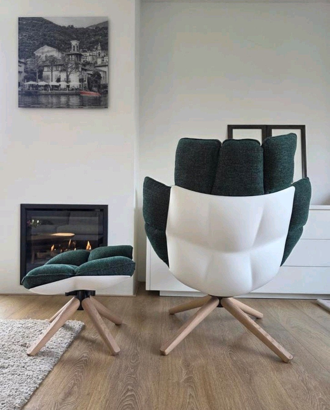 B&B Italia Husk fauteuil + Ottoman Patricia Urquiola nieuw!, Ophalen of Verzenden, Leer
