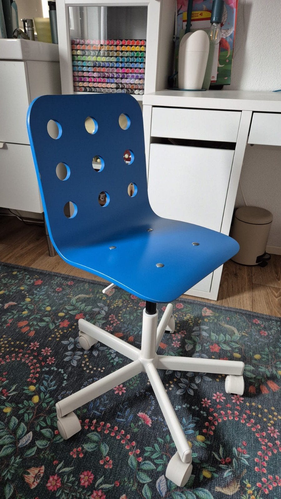 IKEA Kinder Bureaustoel - Blauw met Wielen, Ophalen, Gebruikt, Blauw, Bureaustoel