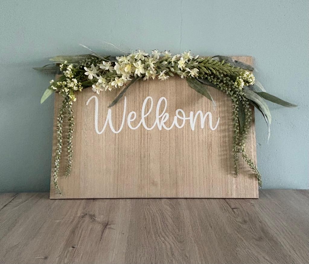 Welkomstbord - Personaliseerbaar tegen een meerprijs, Ophalen, Nieuw, Versiering, Geboorte of Huwelijk