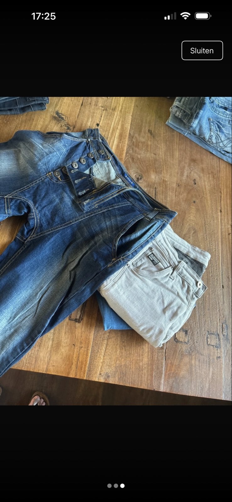 Pakket van 4 spijkerbroeken - Skinny, Bootcut, Baggy - Maat, Ophalen of Verzenden, Gedragen, Blauw, W27 (confectie 34) of kleiner
