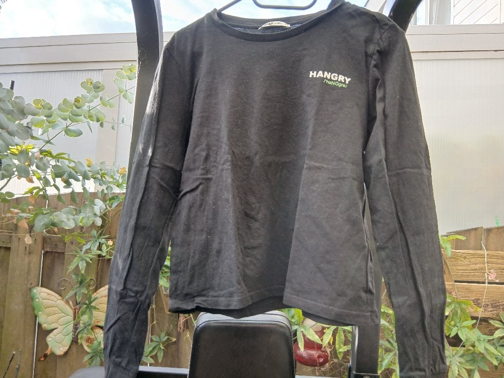 FB Sister zwarte longsleeve tekst Hangry maat S, Zwart, Ophalen of Verzenden, Lange mouw, FB Sister