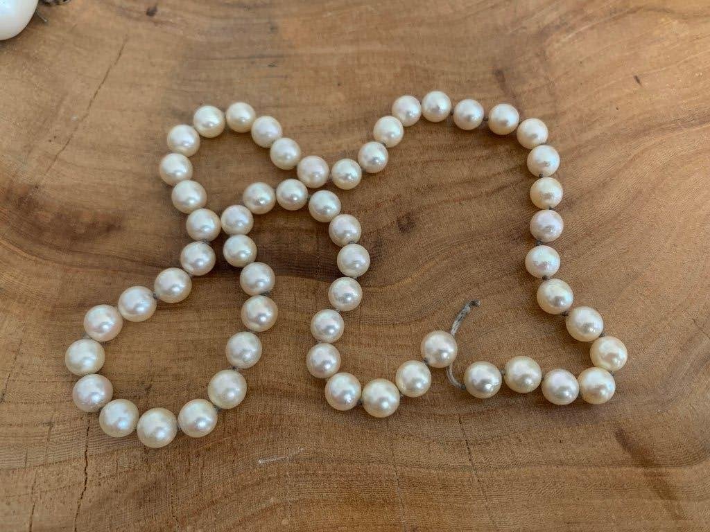 zout parels, Sieraden, Tassen en Uiterlijk, Antieke sieraden, Ophalen, Overige materialen, Ketting, Met edelsteen