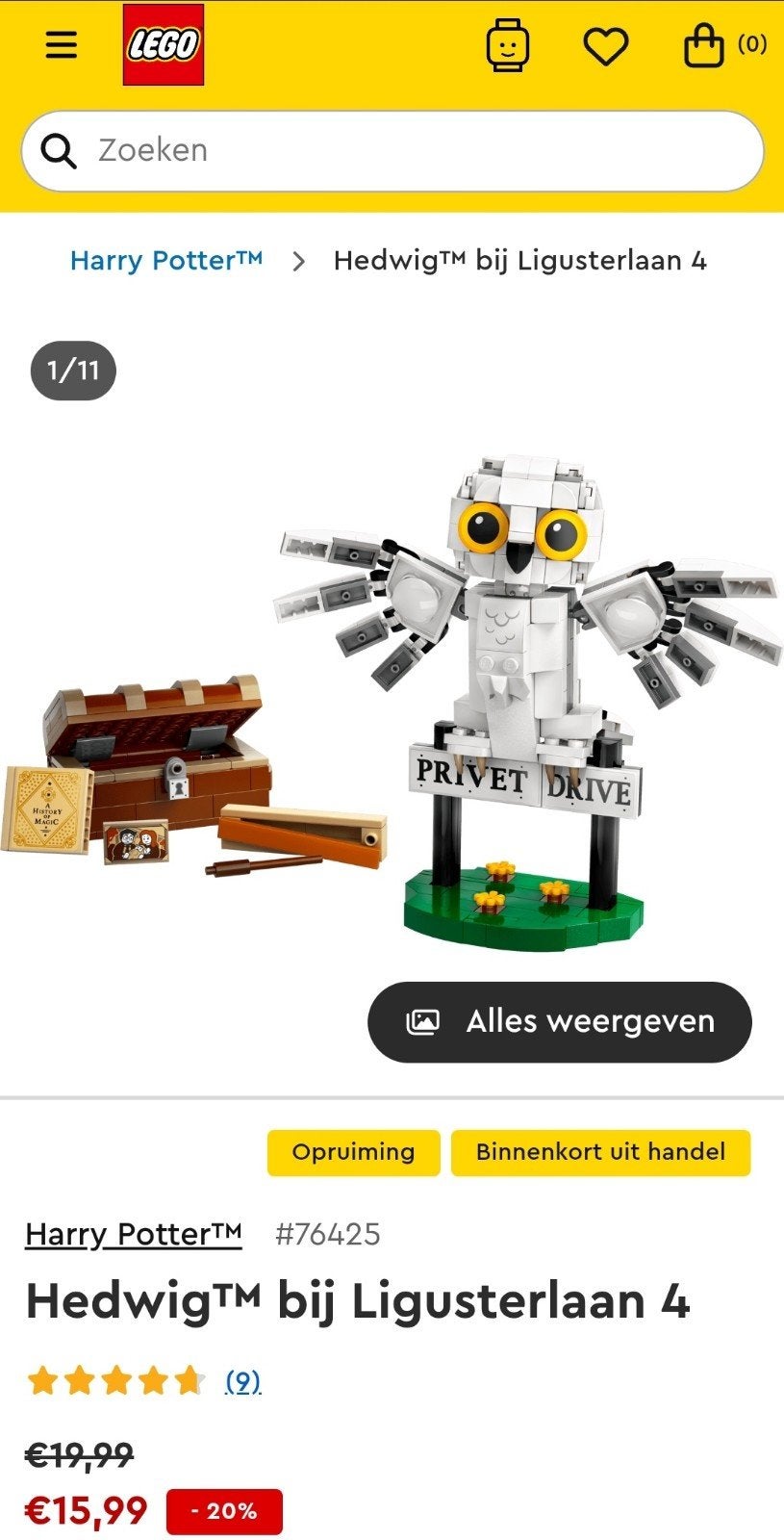 Harry Potter Hedwig bij Ligusterlaan 76425, Ophalen of Verzenden, Actiefiguurtje