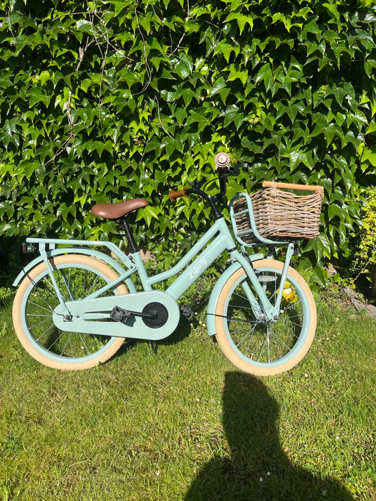 Liberty Kinderfiets 18 inch - Mintgroen met mandje, Terugtraprem, Ophalen of Verzenden, 20 inch, Handrem