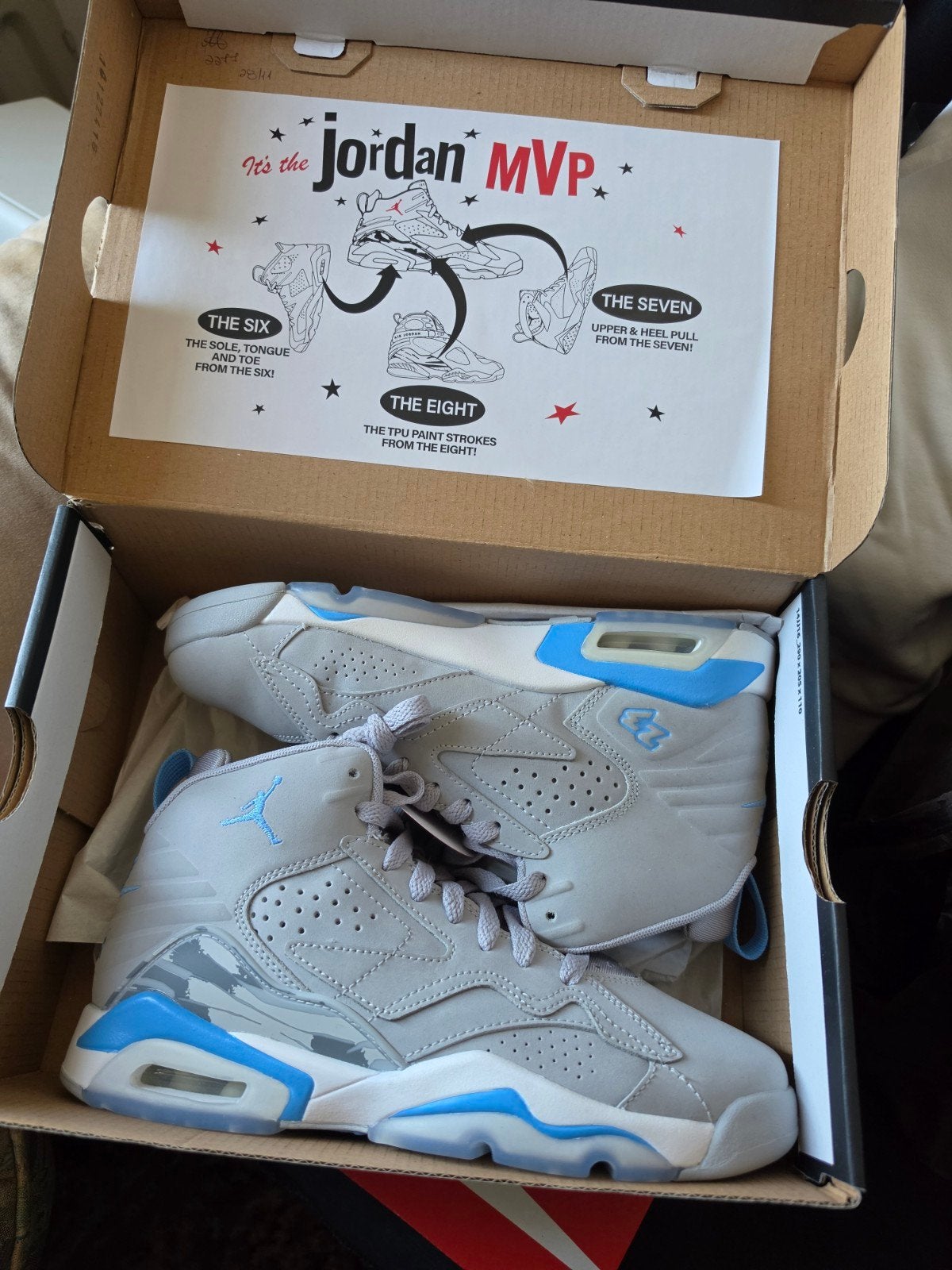 Jordan MVP (GS) Wolf Grey/University Blue - Maat 38, Ophalen of Verzenden