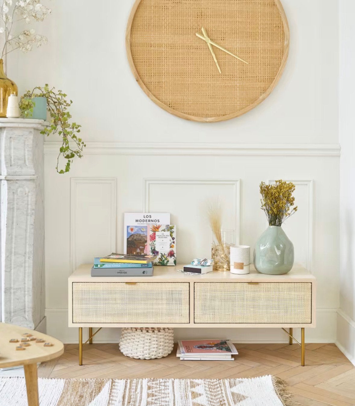 Maisons du monde TV meubel solstice, Ophalen, 100 tot 150 cm, Nieuw, Modern natuurlijk