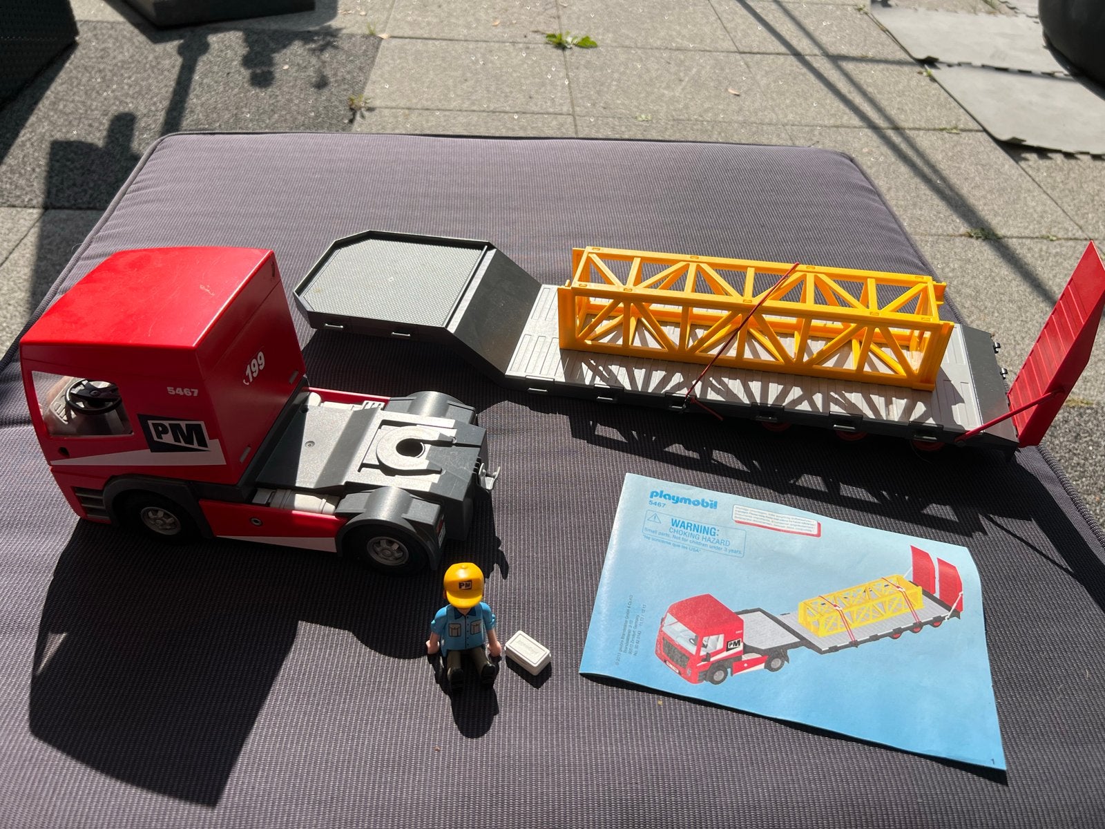 Playmobil 5467 Vrachtwagen met dieplader en bouwelement, Ophalen, Gebruikt, Jongen of Meisje