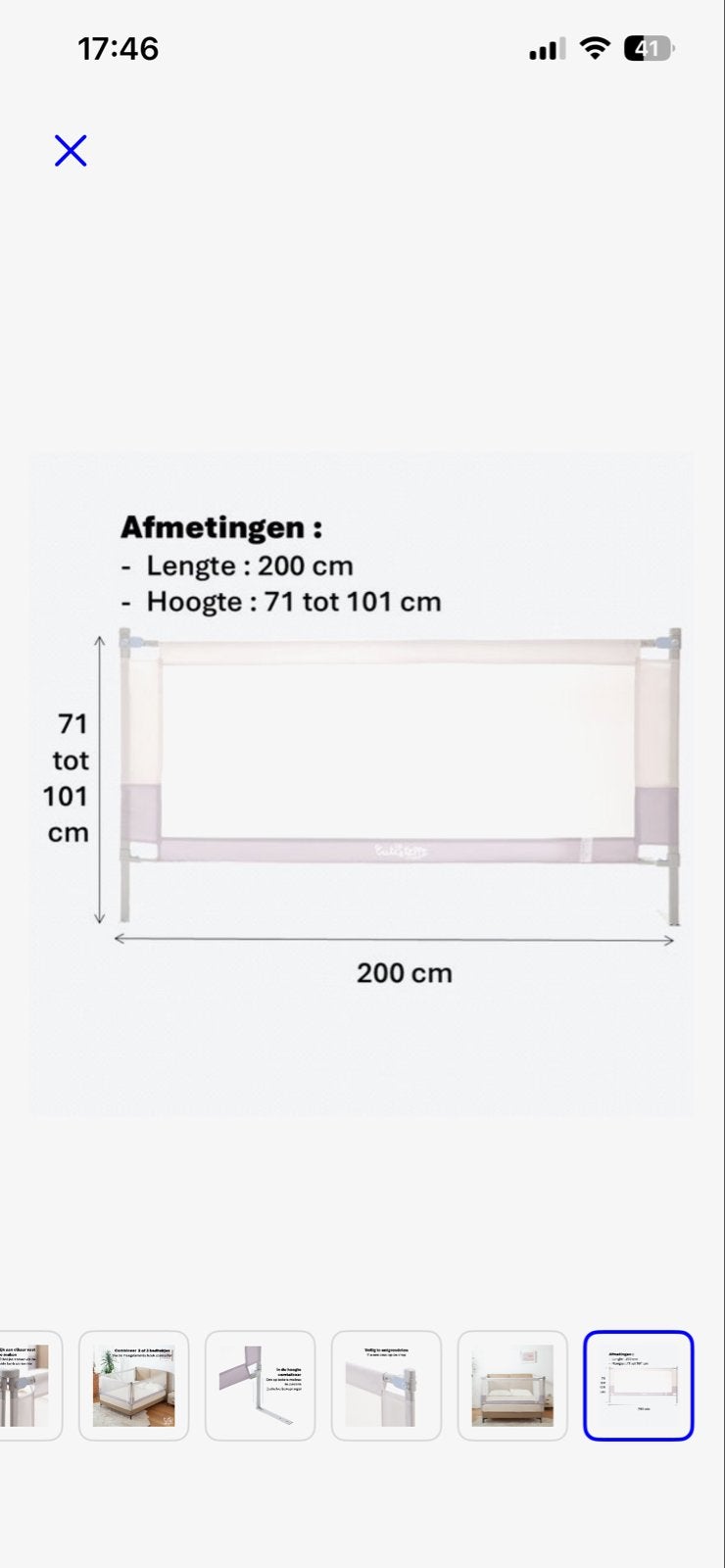 Cute & Keppe Bedhekje 200 cm - Kinder Bedrand, Nieuw, Ophalen of Verzenden, 115 cm of meer, Metaal of IJzer
