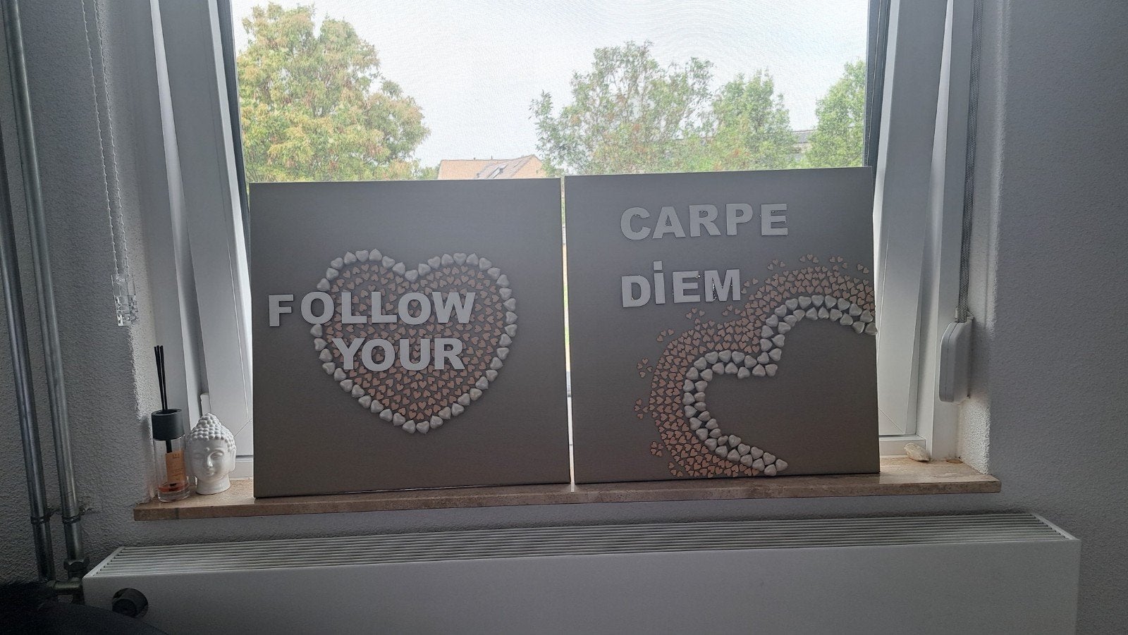 Canvas schilderij,taupe met beige, Ophalen, Schilderij