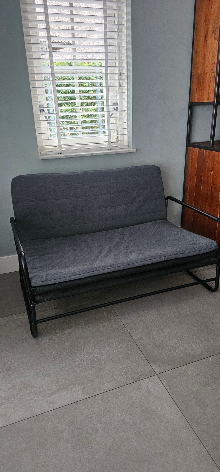 IKEA Lycksele slaapbank - Donkergrijs, Ophalen, Zo goed als nieuw, Tweepersoons, 140 cm