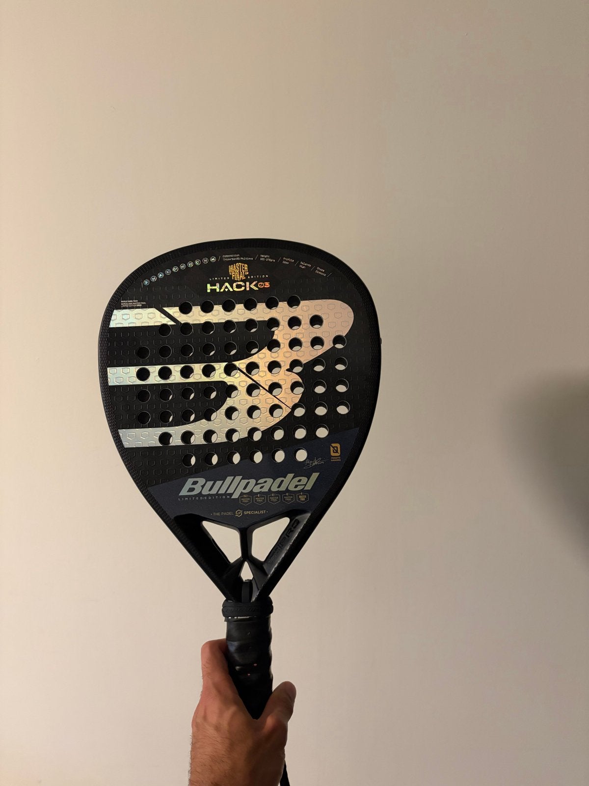 Bullpadel Hack 03 Master Final 2023 Padelracket, Sport en Fitness, Ophalen of Verzenden, Zo goed als nieuw, Padelracket