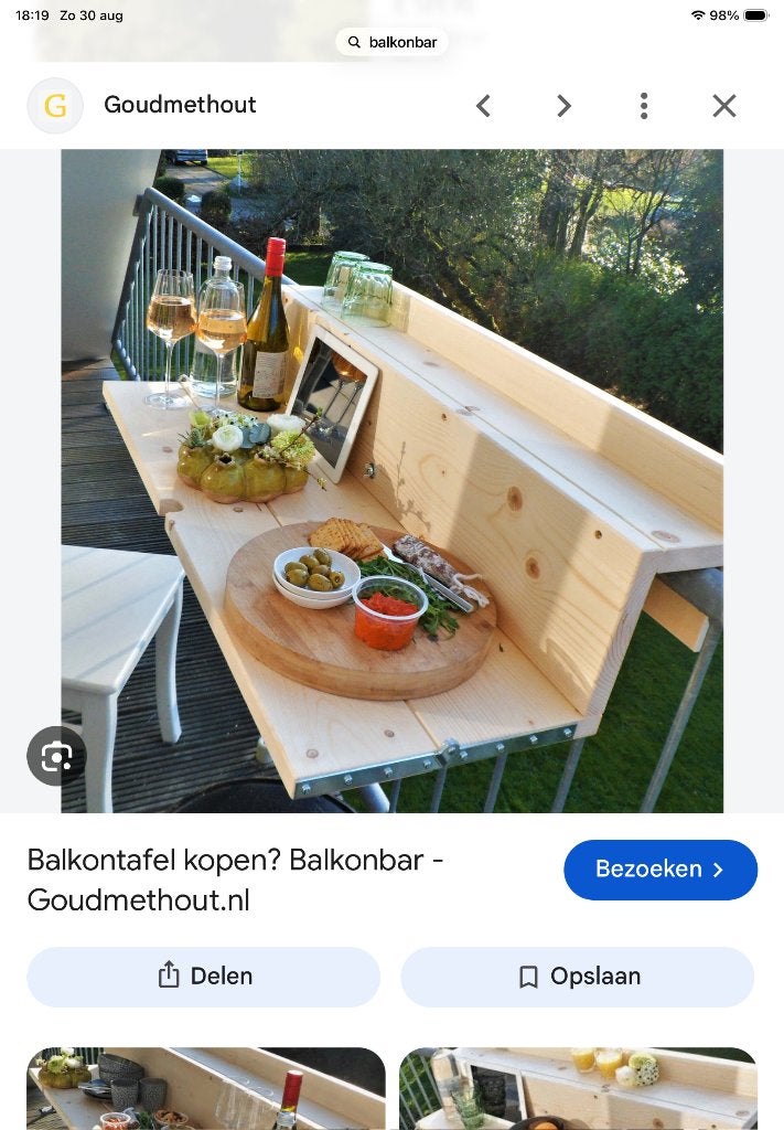Balkonbar, Tuin en Terras, Ophalen, Gebruikt, Minder dan 180 cm, Palen