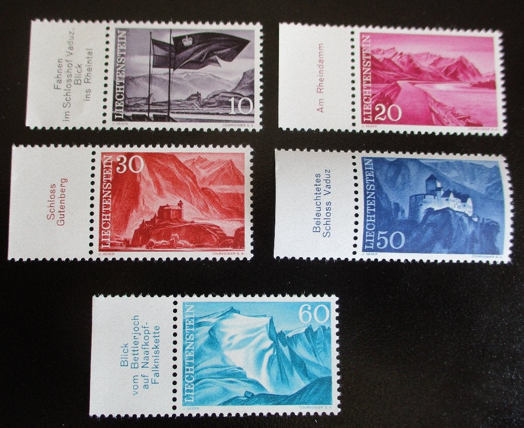 Liechtenstein, serie Landschappen, 1959, Verzenden, Overige landen, Postfris