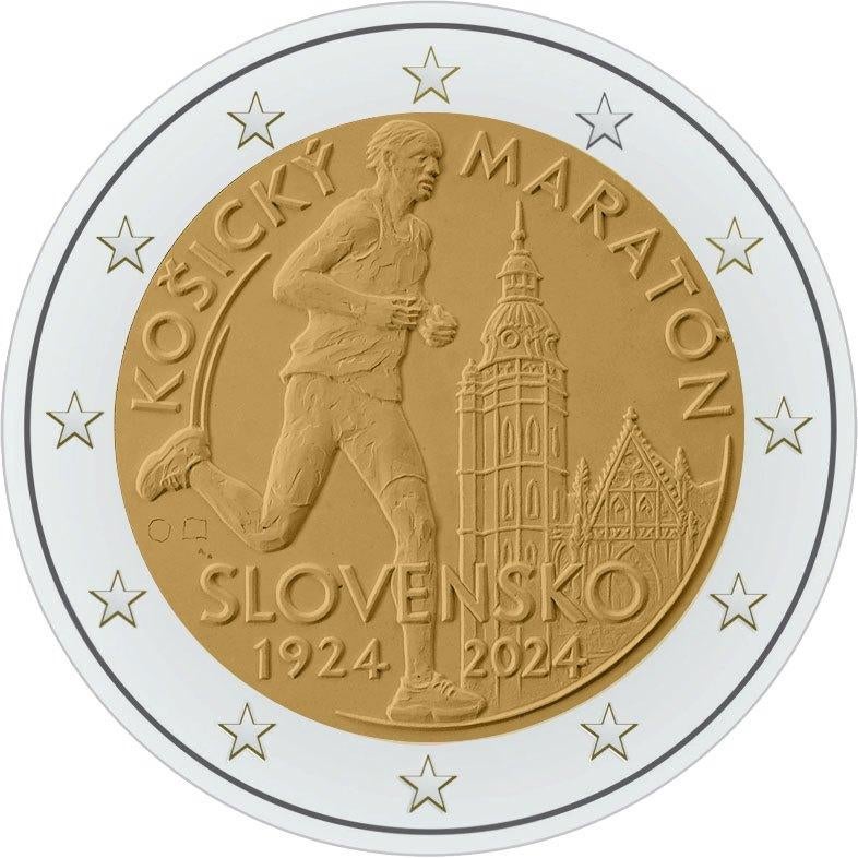 2 euro Slowakije 2024 - Vredesmarathon van Kosice (UNC), Ophalen of Verzenden, Slowakije, 2 euro, Losse munt
