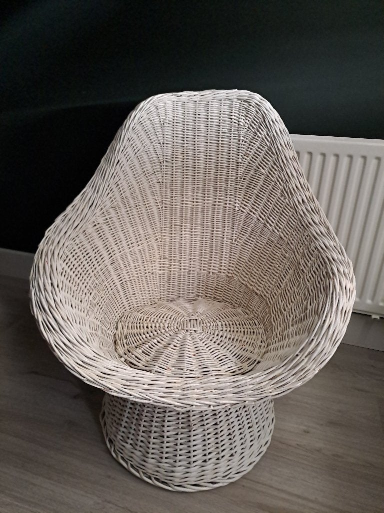 Stoel, Huis en Inrichting, Ophalen, Gebruikt, Wit, Riet of Rotan