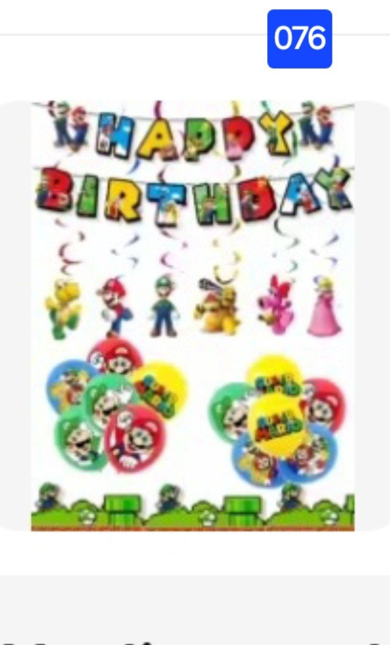 Nieuw Super Mario Happy Birthday Feestpakket, Hobby en Vrije tijd, Ophalen, Nieuw, Feestartikel, Verjaardag