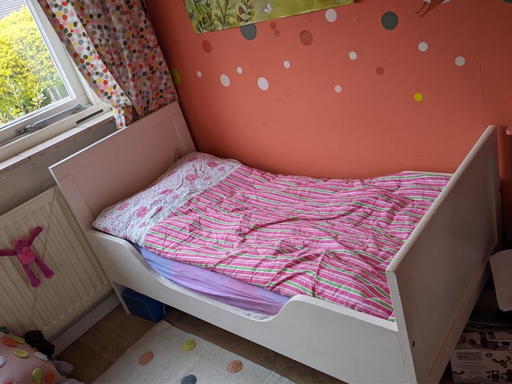 Bopita Romy peuterbed 70x150 wit – met plezier gebruikt, Ophalen, Gebruikt, 70 tot 85 cm, 140 tot 160 cm